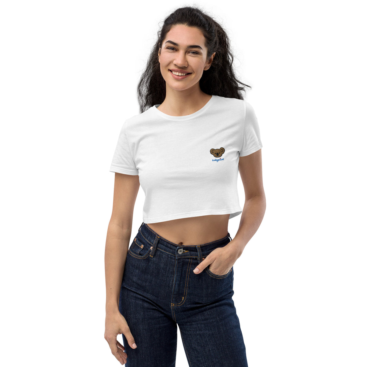 Koala Bärchen gold gestickt - Bio Crop Top